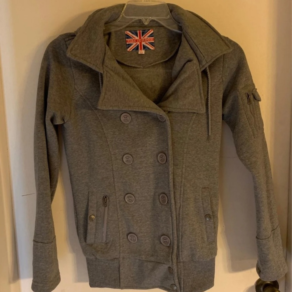 Miss London Hooded Knit Fleece jacket